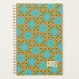Gepersonaliseerd Abstract Retrogeel patroon Planner