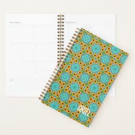 Gepersonaliseerd Abstract Retrogeel patroon Planner