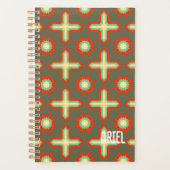 Gepersonaliseerd Abstract Retropatroon Planner (Voorkant)