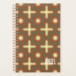 Gepersonaliseerd Abstract Retropatroon Planner