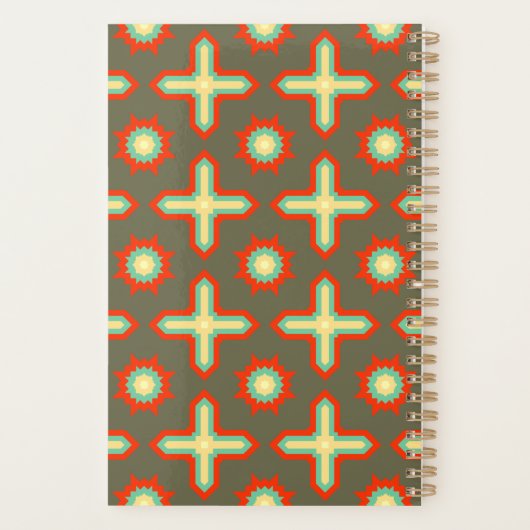 Gepersonaliseerd Abstract Retropatroon Planner (Achterkant)