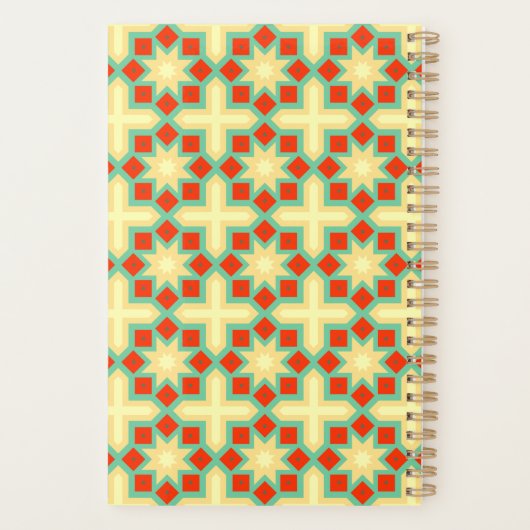Gepersonaliseerd Abstract Retropatroon Planner (Achterkant)