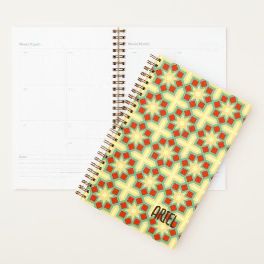 Gepersonaliseerd Abstract Retropatroon Planner (Display)