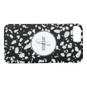 Gepersonaliseerd Abstract Terrazzo Black & White P Case-Mate iPhone Case (Achterkant (Horizontaal))