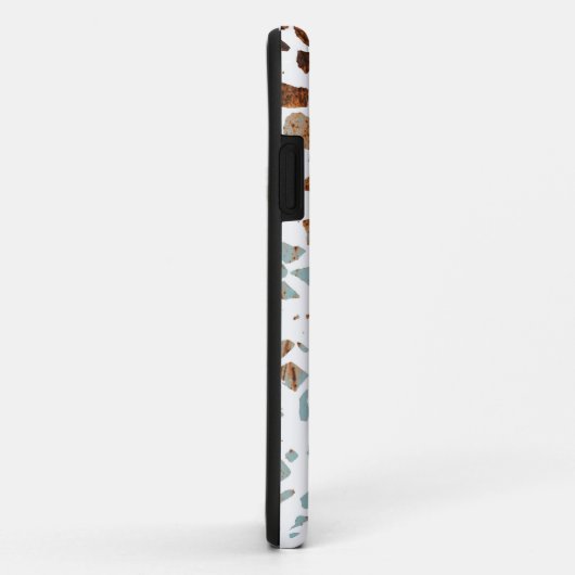 Gepersonaliseerd Abstract Terrazzo Brown & Blue Pa Case-Mate iPhone Case (Achterkant/rechts)