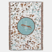 Gepersonaliseerd Abstract Terrazzo Brown & Blue Pa Deken (Voorkant Verticaal)