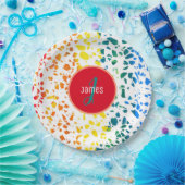 Gepersonaliseerd Abstract Terrazzo Colorful Patroo Papieren Bordje (Feest)
