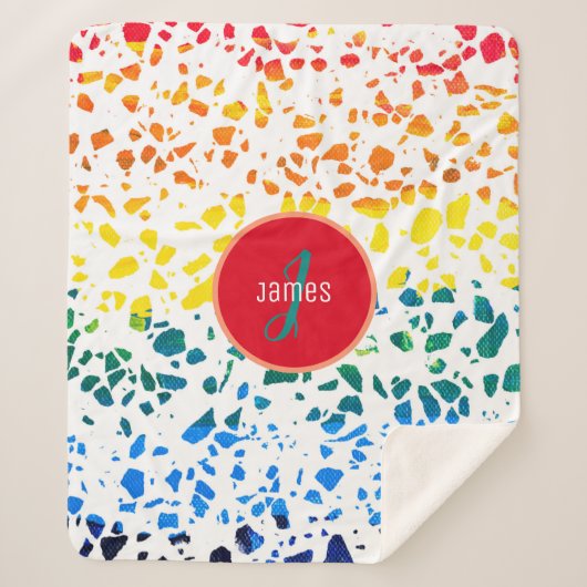 Gepersonaliseerd Abstract Terrazzo Colorful Patroo Sherpa Deken (Voorkant)