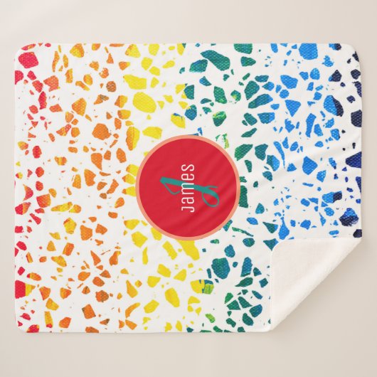 Gepersonaliseerd Abstract Terrazzo Colorful Patroo Sherpa Deken (Voorkant (horizontaal))