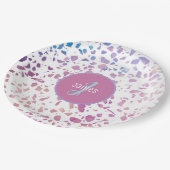 Gepersonaliseerd Abstract Terrazzo Pink & Blue Pat Papieren Bordje (Gekanteld)