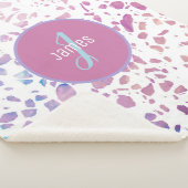 Gepersonaliseerd Abstract Terrazzo Pink & Blue Pat Sherpa Deken (3/4)