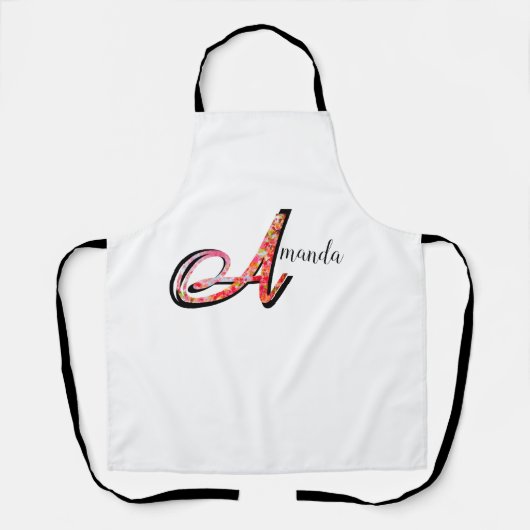 Gepersonaliseerd abstract valblad monogram A Schort (Voorkant)