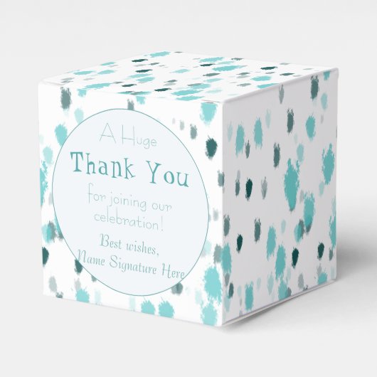 Gepersonaliseerd Abstracte Art Splash van Kleur Gr Bedankdoosjes (Voorkant Zijde)