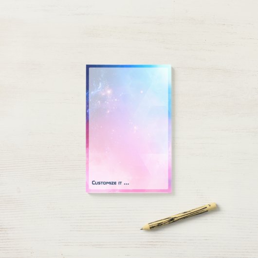 Gepersonaliseerd Abstracte geometrische hemelas Post-it® Notes (Op bureau)