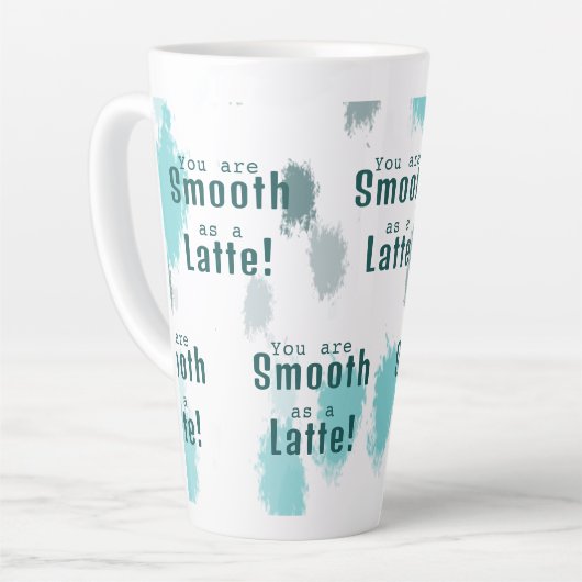 Gepersonaliseerd Abstracte Kleur Splash Blauw, Gri Latte Mok (Linkerhoek)