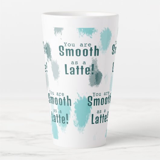 Gepersonaliseerd Abstracte Kleur Splash Blauw, Gri Latte Mok (Voorkant)