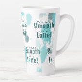 Gepersonaliseerd Abstracte Kleur Splash Blauw, Gri Latte Mok (Rechts)