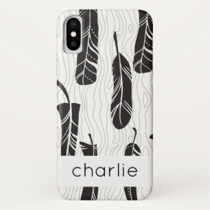 Gepersonaliseerd achtergrondpatroon van veren en h Case-Mate iPhone case