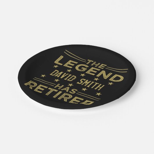 Gepersonaliseerd achterste legende papieren bordje (Gekanteld)