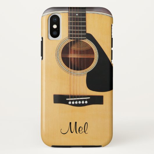 Gepersonaliseerd Acoustic Guitar iPhone X Hoesje (Achterkant)