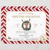 Gepersonaliseerd adoptiecertificaat voor rendieren (Voorkant / Achterkant)