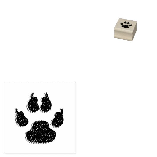 Gepersonaliseerd adres Puppy Paw Rubberstempel (Gestempeld)