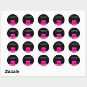 GEPERSONALISEERD ADRESLABEL :: damask kleuren 2B Ronde Sticker (Vel)