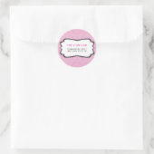 GEPERSONALISEERD ADRESLABEL :: goddelijk damask 1B Ronde Sticker (Tas)