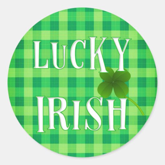Gepersonaliseerd Aesthetisch LUCKY IRISH St. Patri Ronde Sticker (Voorkant)