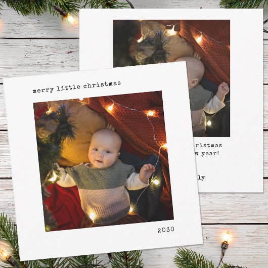 Gepersonaliseerd Afbeelding Baby's eerste kerst Feestdagenkaart