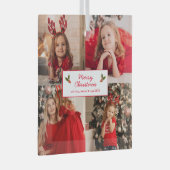 Gepersonaliseerd Afbeelding Collage met Kerstmis Glas Ornament (Voorkant Rechts)