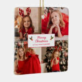 Gepersonaliseerd Afbeelding Collage met Kerstmis Keramisch Ornament (Rechts)