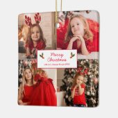 Gepersonaliseerd Afbeelding Collage met Kerstmis Keramisch Ornament (Links)