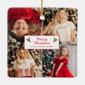 Gepersonaliseerd Afbeelding Collage met Kerstmis Keramisch Ornament (Achterkant)
