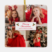 Gepersonaliseerd Afbeelding Collage met Kerstmis Keramisch Ornament (Voorkant)