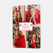 Gepersonaliseerd Afbeelding Collage met Kerstmis Metalen Ornament (Voorkant links)