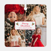 Gepersonaliseerd Afbeelding Collage met Kerstmis Metalen Ornament (Achterkant)