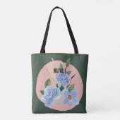 Gepersonaliseerd afbeelding en naam Schattigee wat Tote Bag (Achterkant)