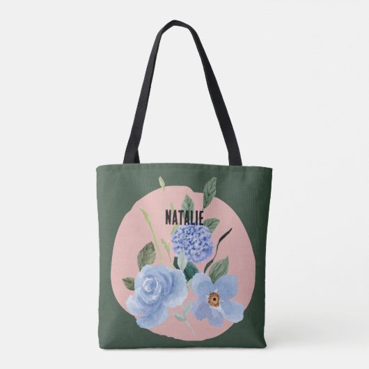 Gepersonaliseerd afbeelding en naam Schattigee wat Tote Bag (Achterkant)