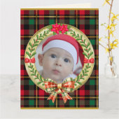 Gepersonaliseerd Afbeelding Lijst en Kerstkrans C Kaart (Gele Bloem)