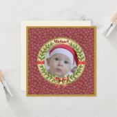 Gepersonaliseerd Afbeelding Lijst en Kerstkrans C Kaart (Voorkant / Achterkant in situ)