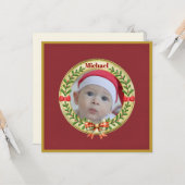 Gepersonaliseerd Afbeelding Lijst en Kerstkrans C Kaart (Voorkant / Achterkant in situ)