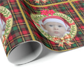 Gepersonaliseerd Afbeelding Lijst en Kerstkrans Cadeaupapier (Rol Hoek)