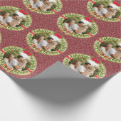 Gepersonaliseerd Afbeelding Lijst en Kerstkrans Cadeaupapier (Hoek)
