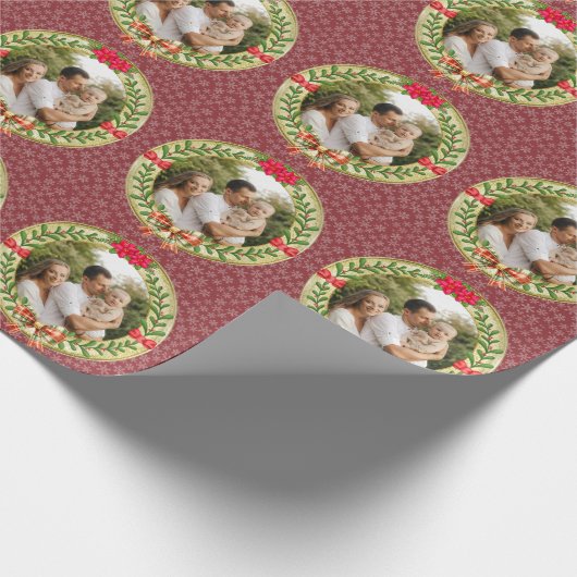 Gepersonaliseerd Afbeelding Lijst en Kerstkrans Cadeaupapier (Hoek)