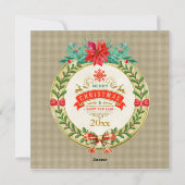 Gepersonaliseerd Afbeelding Lijst en Kerstkrans Feestdagenkaart (Achterkant)