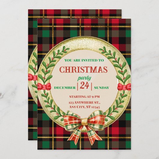 Gepersonaliseerd Afbeelding Lijst en Kerstkrans Kaart (Voorkant / Achterkant)