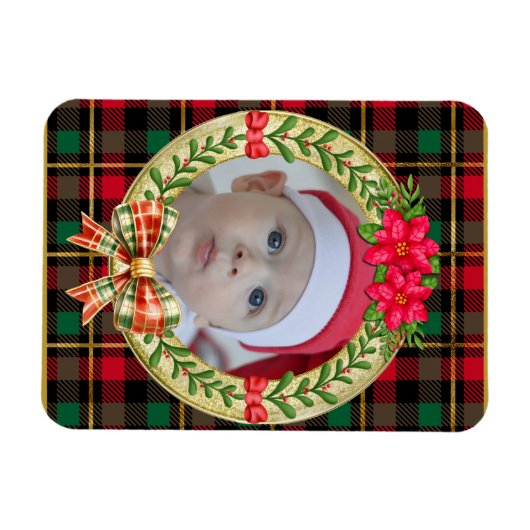 Gepersonaliseerd Afbeelding Lijst en Kerstkrans Magneet (Horizontaal)