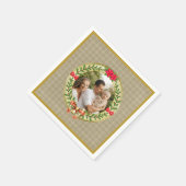 Gepersonaliseerd Afbeelding Lijst en Kerstkrans N Servet (Hoek)