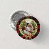 Gepersonaliseerd Afbeelding Lijst en Kerstkrans Ronde Button 3,2 Cm (Voorkant /achterkant)